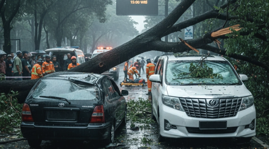 Hujan Lebat di Jakarta Selatan Berujung Duka, Pohon Tumbang Renggut Korban Jiwa